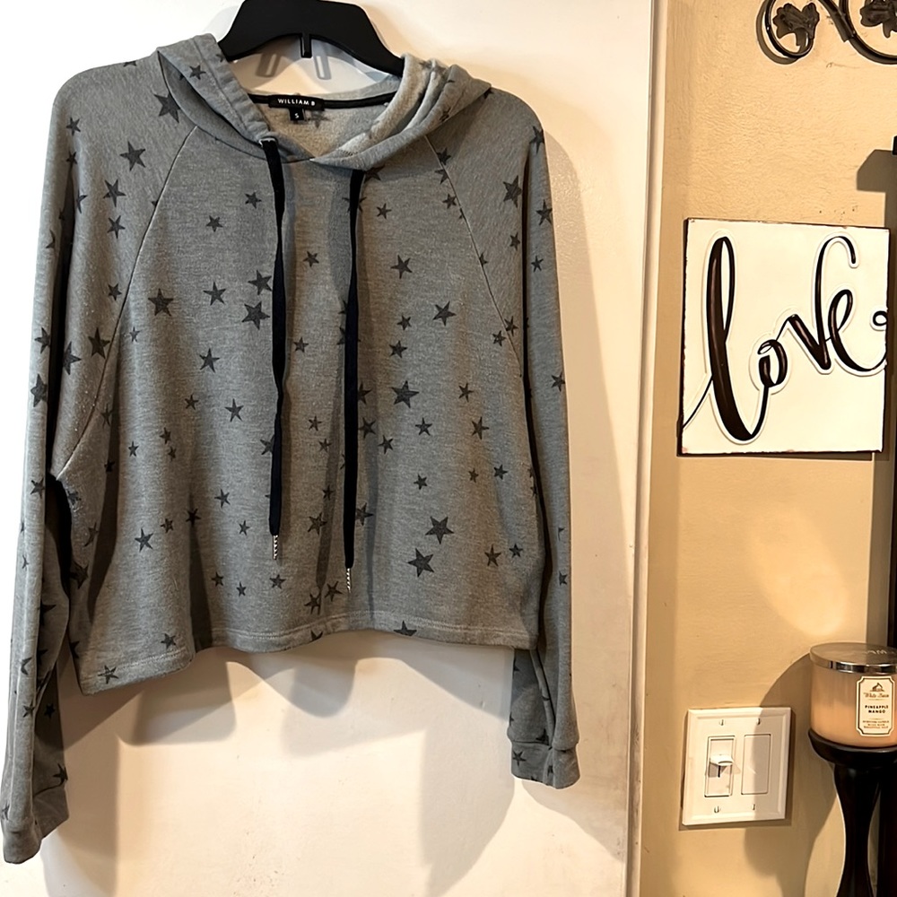 Womens William B Pullover Star Print Hoodie